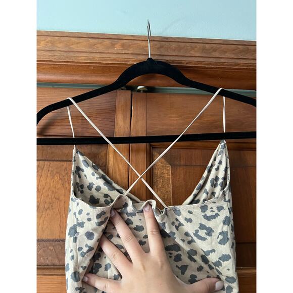 Abercrombie & Fitch Women's Leopard Print One Piece Bodysuit Cream Black Size XS - Picture 7 of 12